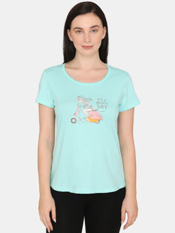 Zivame - Her World Cotton Top -Aruba Blue