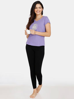 Zivame - My Besties Cotton Top- Dahlia - Purple