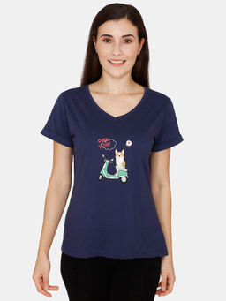 Zivame - Her World Knit Cotton Top Medieval - Blue