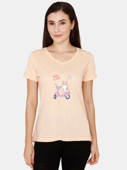 Zivame - Her World Knit Cotton Top - Bellini