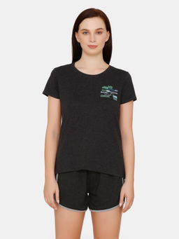 Zivame - Lounge Viscose Blend Shorts Set - Black