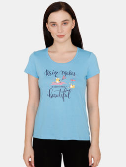 Zivame - Groggy Froggy Cotton Top Alaskan - Blue