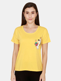Zivame - Tom & Jerry Anniversary Knit Cotton Top - Banana