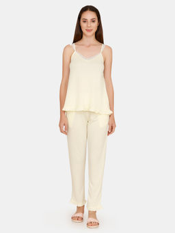 Zivame - Spring Love Poly Viscose Top N Pyjama Set - Yellow