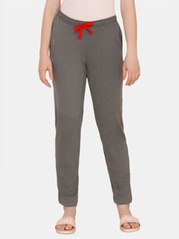 Zivame - Tropical Animal Print Cotton Knit Sleep Pyjama - Grey