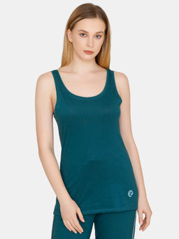 Zivame - Stripes And Fun Cotton Sleep Top - Green