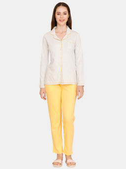 Zivame - Pop Fresh Cotton Top N Pyjama Set - Yellow