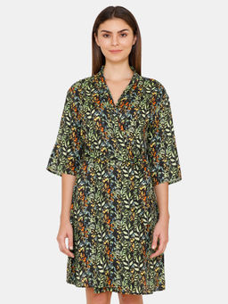Zivame - Resort Printed Cover-Up - Black