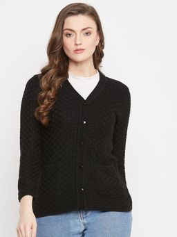 ZIGO - Black Solid Regular Cardigan