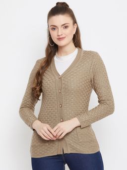 ZIGO - Beige Solid Regular Cardigan