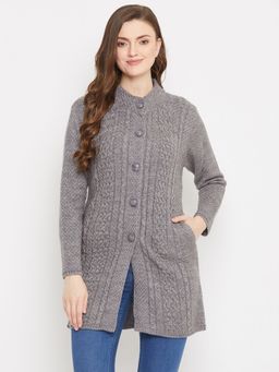 ZIGO - Grey Solid Long Cardigan