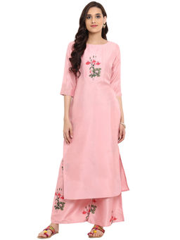 Ziyaa - Pink Solid Kurta