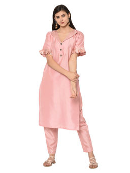 Ziyaa - Pink Solid Kurta