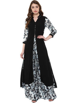 Ziyaa - Black Solid Kurta