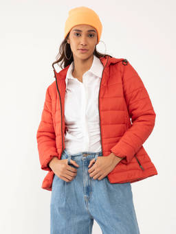 Zink London - Womens Orange Solid Jacket