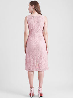 Zink London - Pink Patterned Midi Dress