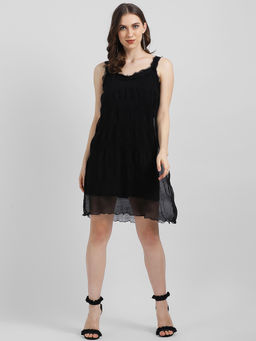 Zink London - Black Solid Midi Dress