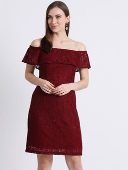 Zink London - Red Patterned Midi Dress