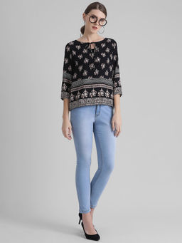 Zink London - Black Floral Top