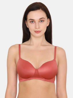 Zivame - Soft N Sheen Padded Non Wired 3/4th Coverage T-shirt Bra - Pink