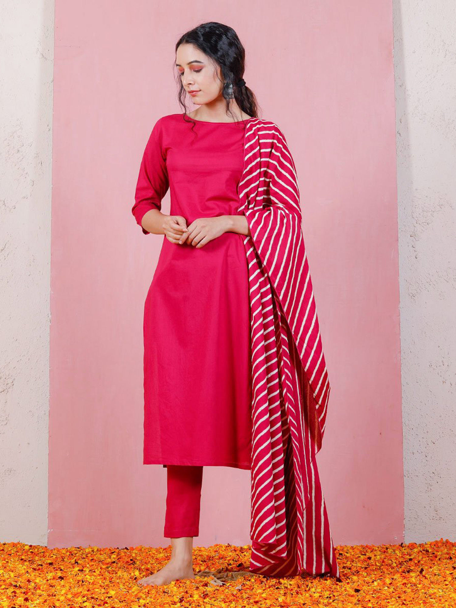 Buy Rustorange Magenta Kurta with 