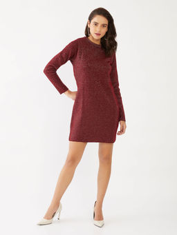 Zink London - Women'S Maroon Solid Dress
