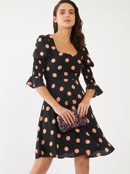 Zink London - Women'S Black Polka Dots Dress