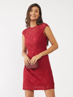 Zink London - Women's Red Lace Dress
