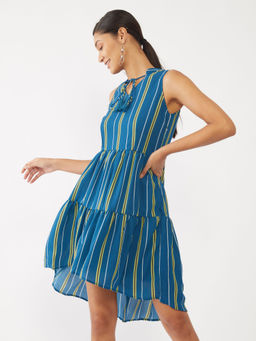 Zink London - Women's Blue Printed Dress