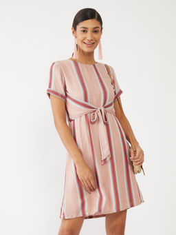 Zink London - Women's Peach Printed Dress