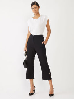 Zink London - Women's Black Solid Culottes