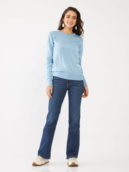 Zink London - Women'S Blue Solid Sweater