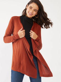 Zink London - Women'S Orange Solid Shrug