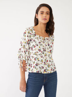 Zink London - Women'S White Floral Top
