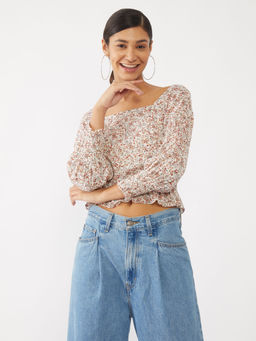 Zink London - Women's White Printed Top