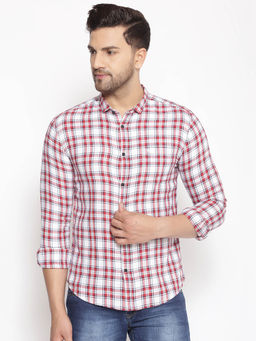 SHOWOFF - Men's Cotton Red Printed Slim Fit Shirt