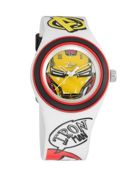 Zoop - Yellow Iron Man Dial Analog Watch with white Plastic Strap