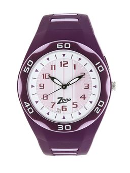 Zoop - White Dial Purple Plastic Strap Watch