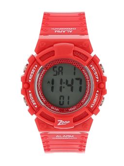 Zoop - Grey Digital Watch with Red Plastic Strap