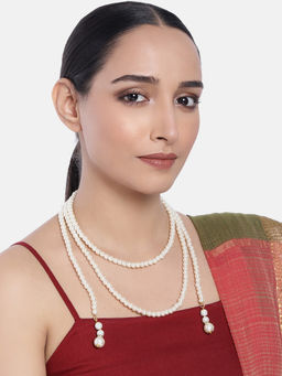 Zaveri Pearls - Gold Tone Wrap Around Pearls Contemporary Necklace-ZPFK10429