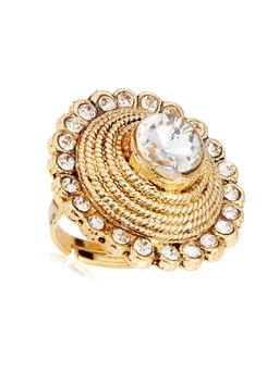 Zaveri Pearls - Antique Gold Tone Ethnic Ring