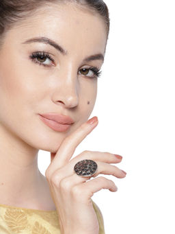 Zaveri Pearls - Antique Silver Tone Finger Rings (Set of 3)