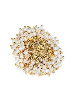 Zaveri Pearls - Gold Tone Pearls Cluster Finger Ring