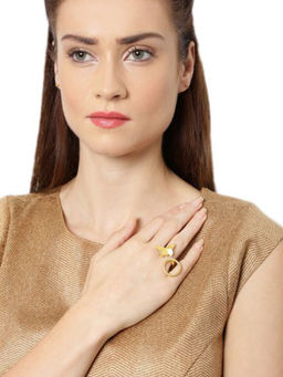 Zaveri Pearls - Gold Tone Butterfly Adjustable Finger Ring