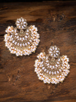 Zaveri Pearls - Gold Tone Pearls Cluster Dangle Earring