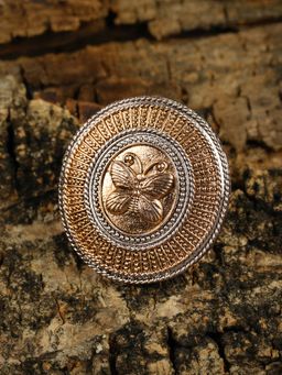 Zaveri Pearls - Sliver Two Tone Butterfly Design Adjustable Finger Ring