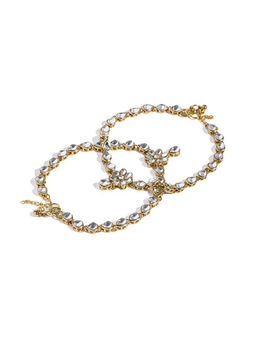 Zaveri Pearls - Traditional Gold Tone Kundan Payal