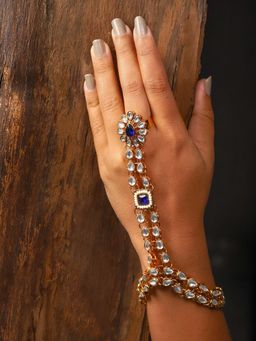 Zaveri Pearls - Gold Tone Traditional Kundan Ring Bracelet