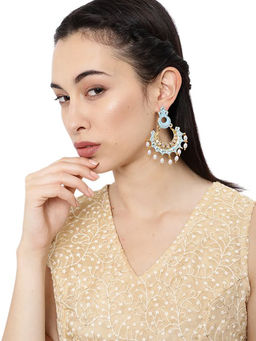 Zaveri Pearls - Embellished With Kundan & Meenakaari Dangle Earring