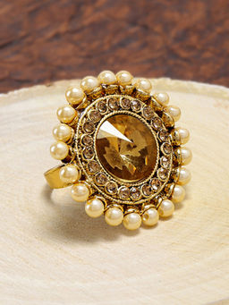 Zaveri Pearls - Combo Of 2 Gold Tone Traditional Finger Ring